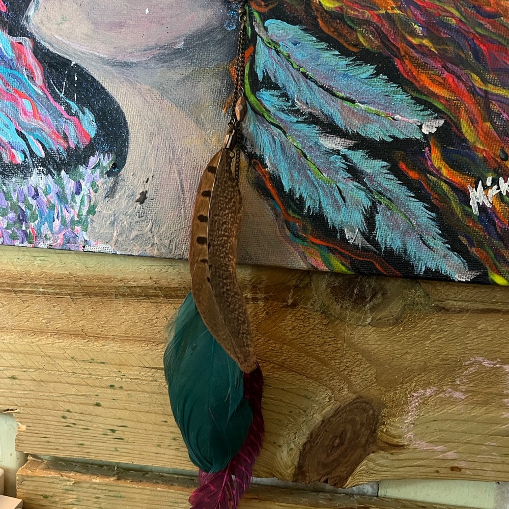 Colorful Feather earrings - Picture 7 of 7